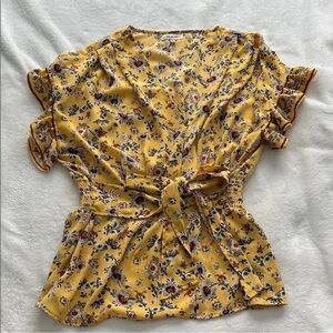 Max Studio Yellow Floral Blouse